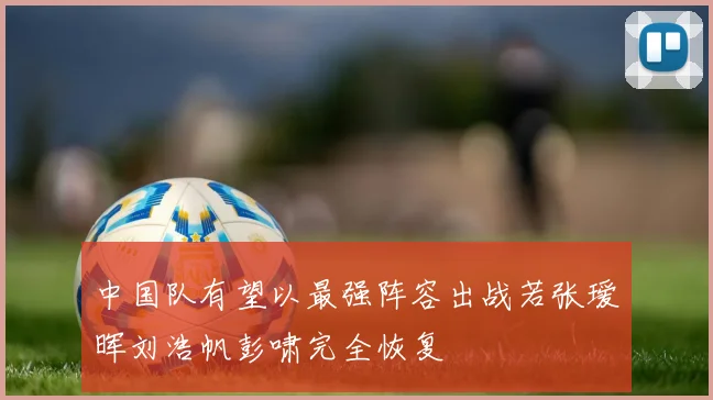 中国队有望以最强阵容出战若张瑷晖刘浩帆彭啸完全恢复